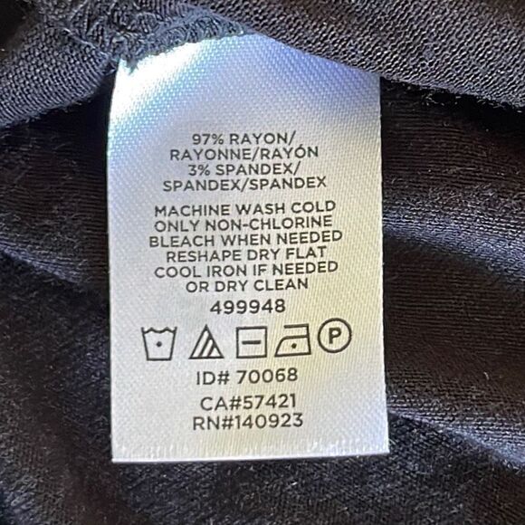 LOFT Women's Capped Sleeve Top Casual Shirt‎ Round Neck Size Small Petite Black - Picture 5 of 7